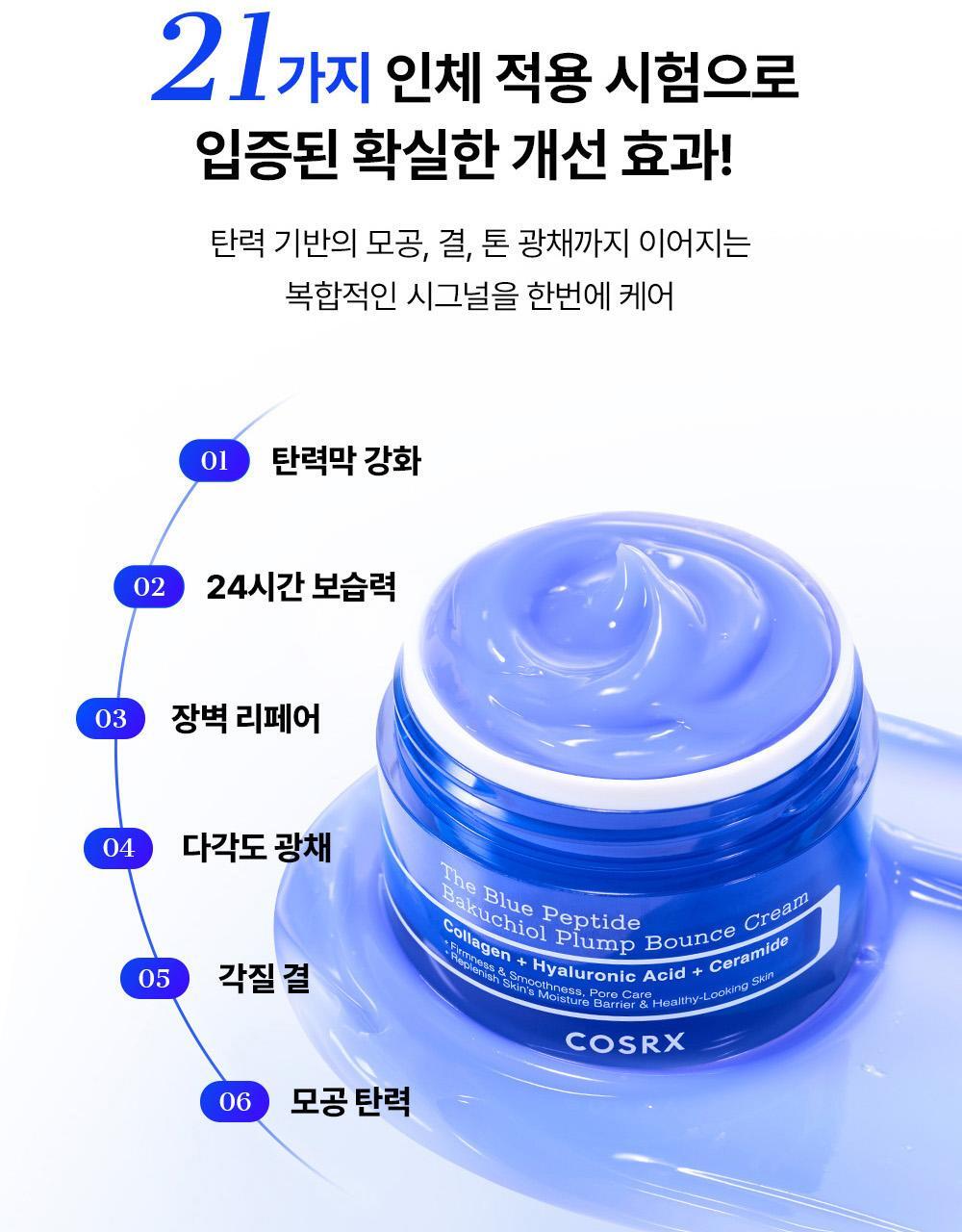 COSRX - The Blue Peptide Bakuchiol Plump Bounce Cream 50g