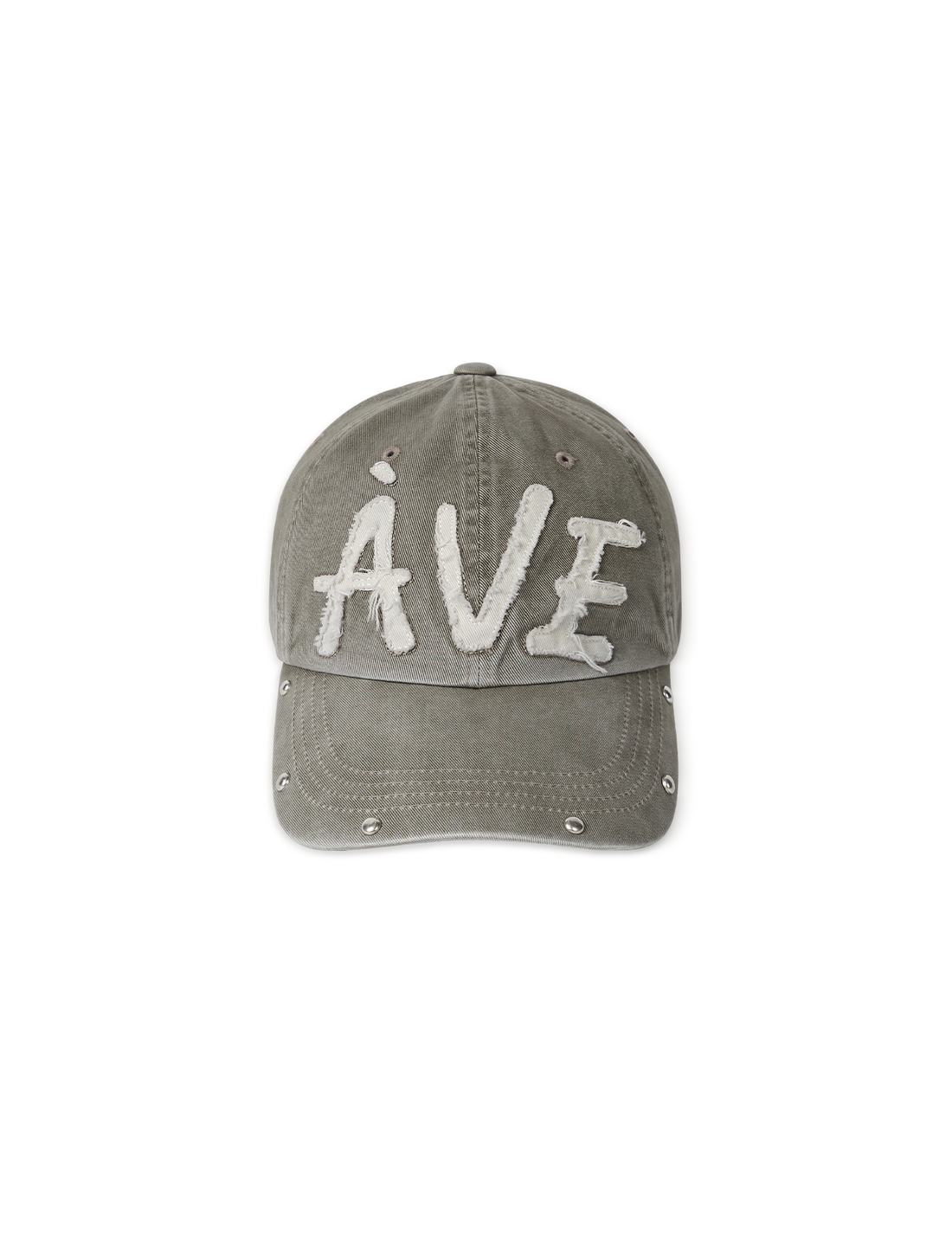 Avie muah - Applique Vintage Rivet Ballcap - Khaki