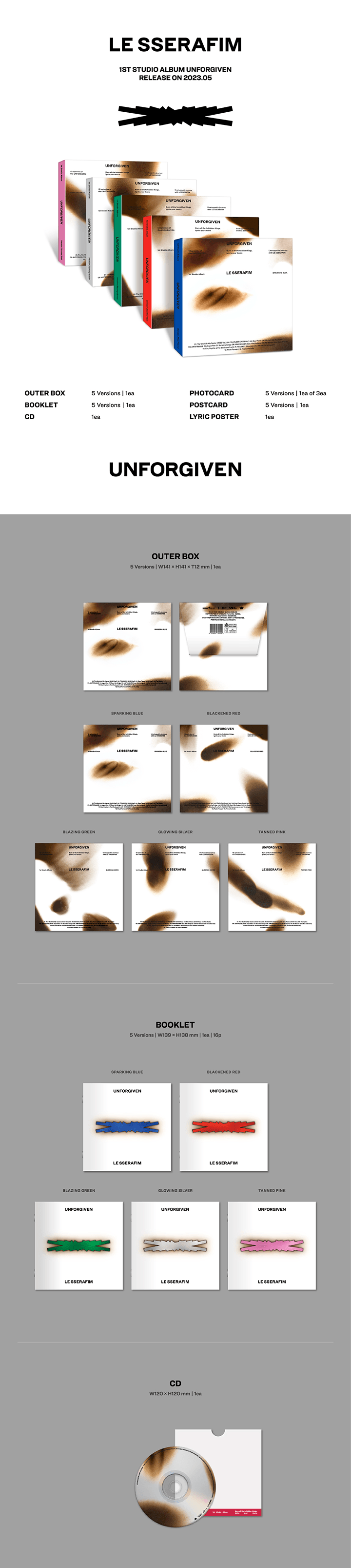 LE SSERAFIM - UNFORGIVEN (1st Studio Album) COMPACT Ver.