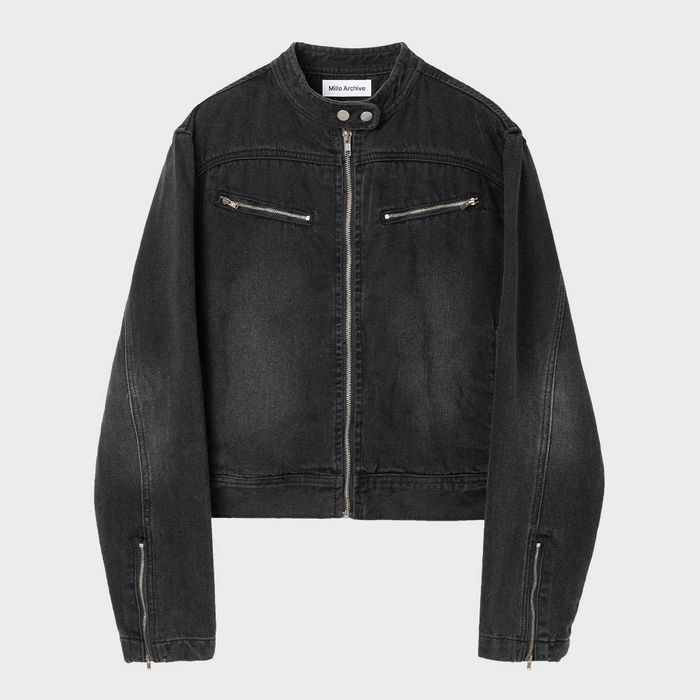 MILLO WOMEN Washed Denim Racing Jacket (aespa KARINA Wear)