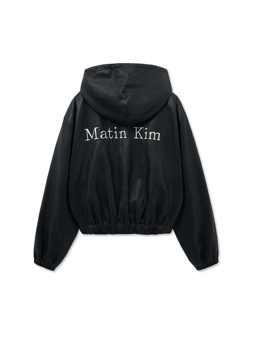 Matin Kim - Faux Leather Hoody Crop Jumper (aespa NINGNING Wear)