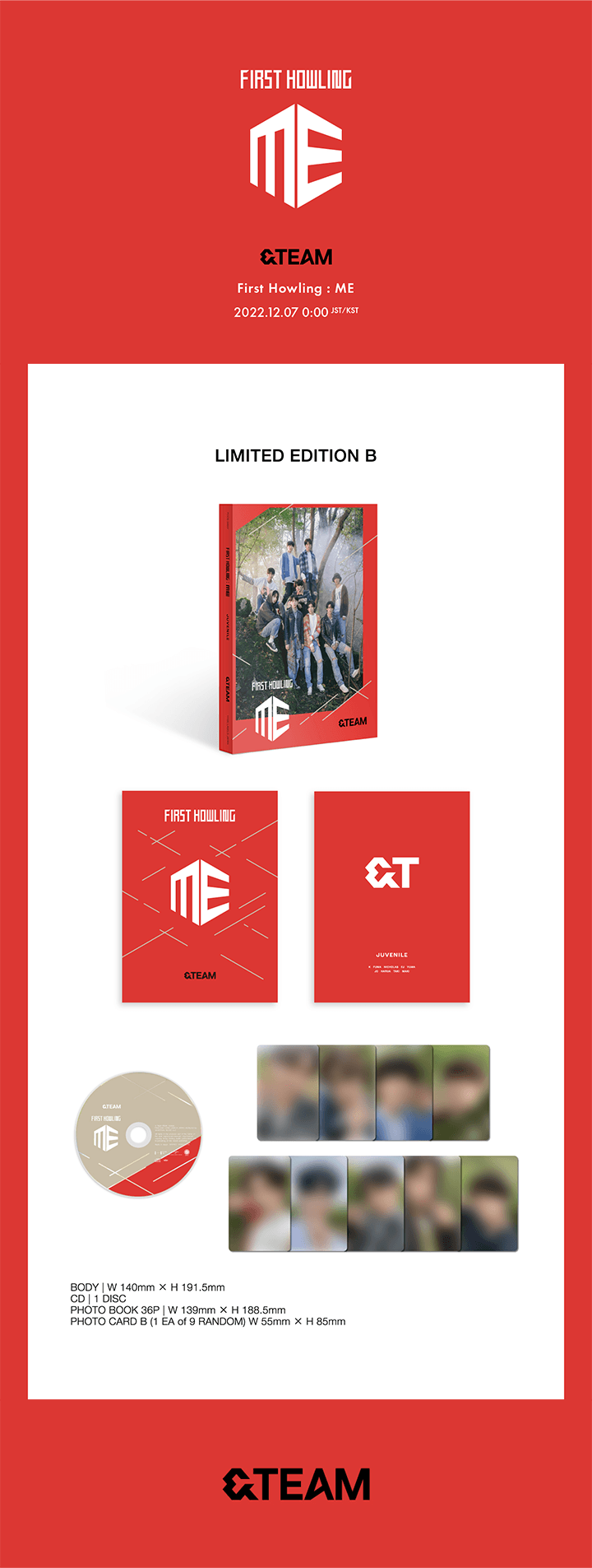 &TEAM - FIRST HOWLING : ME (1st Mini Album) Limited B