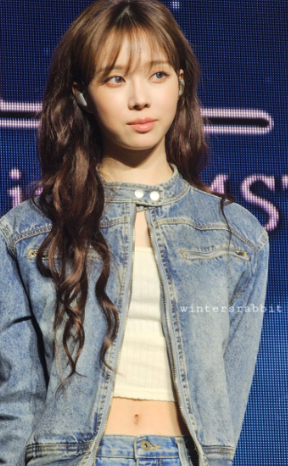 MILLO WOMEN Washed Denim Racing Jacket (aespa KARINA Wear)