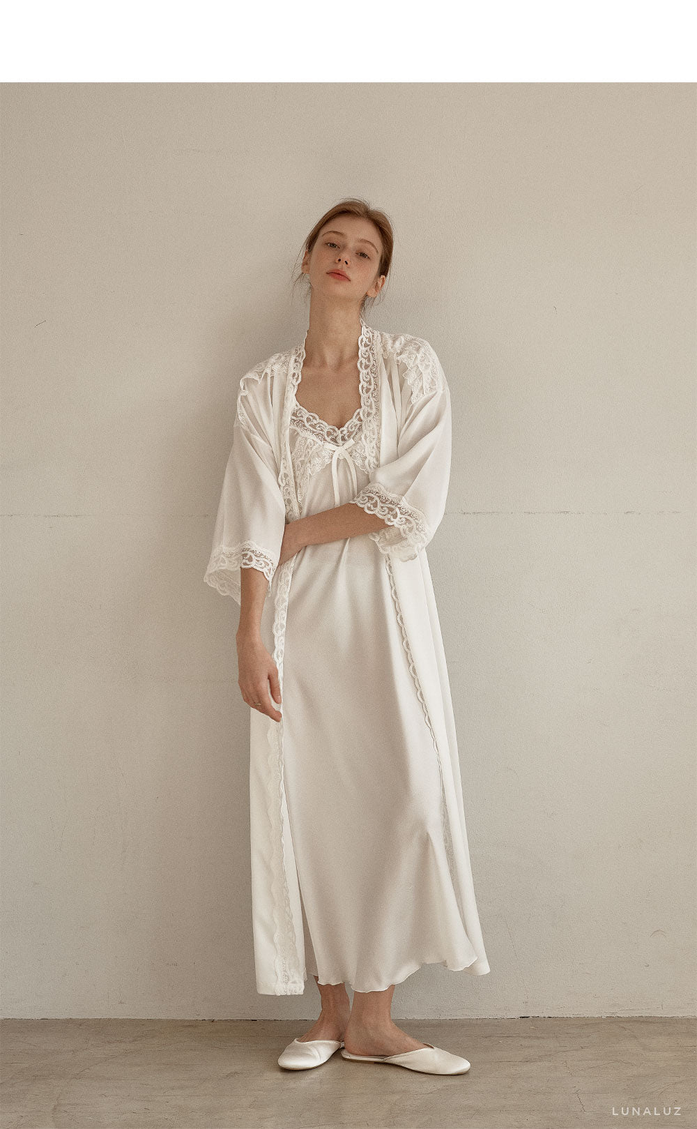 LUNALUZ WOMEN Fabiola Slip Robe Set