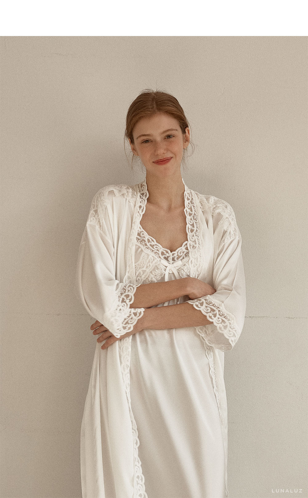 LUNALUZ WOMEN Fabiola Slip Robe Set