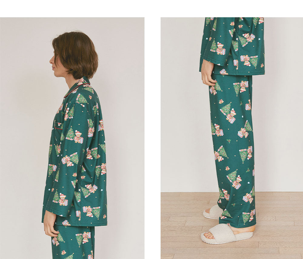 LUNALUZ MEN Christmas Bear Pajama