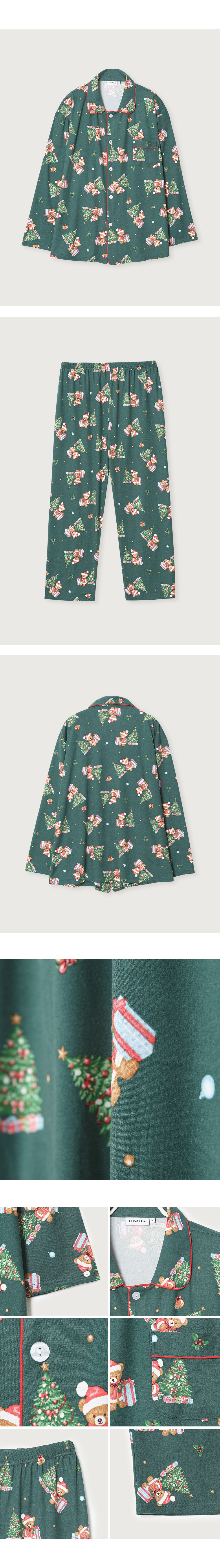 LUNALUZ MEN Christmas Bear Pajama
