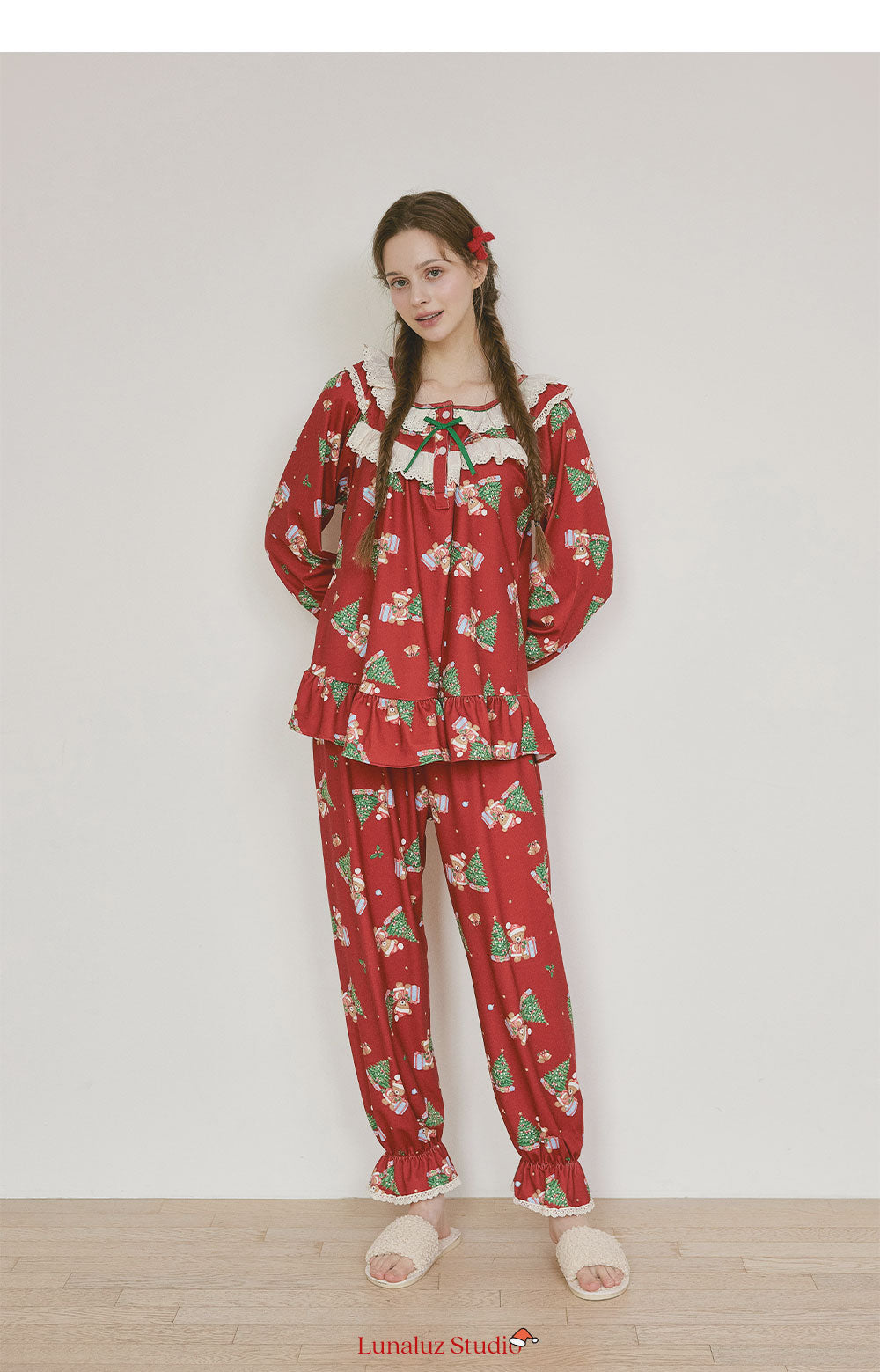 LUNALUZ WOMEN Christmas Bear Pajama