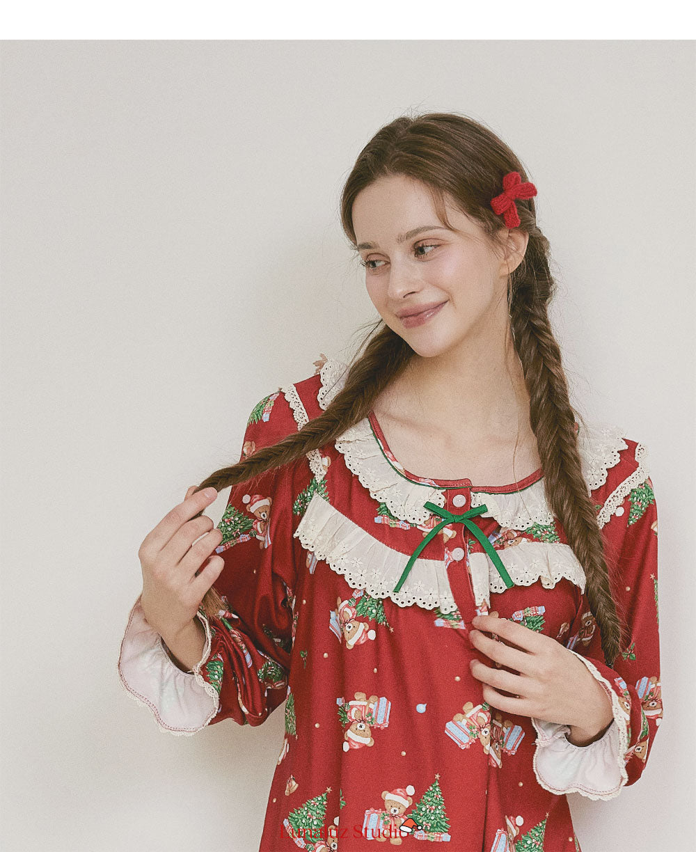 LUNALUZ WOMEN Christmas Bear Pajama