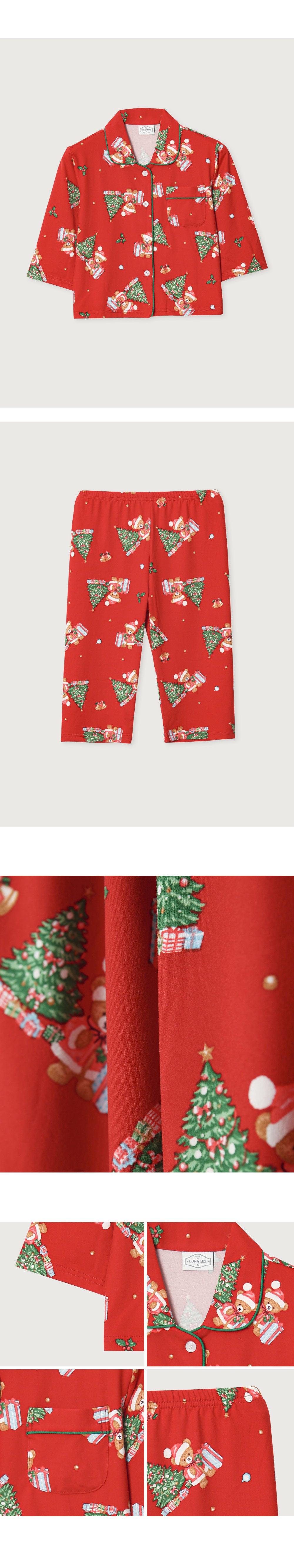 LUNALUZ GIRL Christmas Bear Pajama