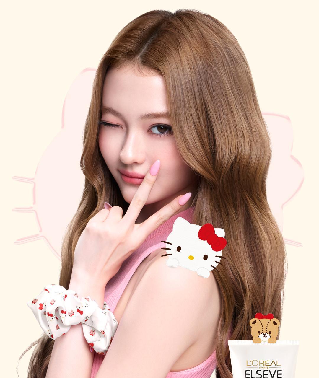 L'Oreal Paris Total Repair 5 Treatment 400ml (2ea) (HELLO KITTY Edition) + Pouch