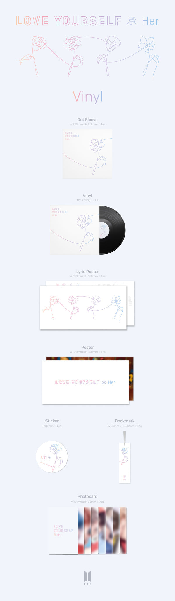 BTS - LOVE YOURSELF 承 'Her' (5th Mini Album) LP