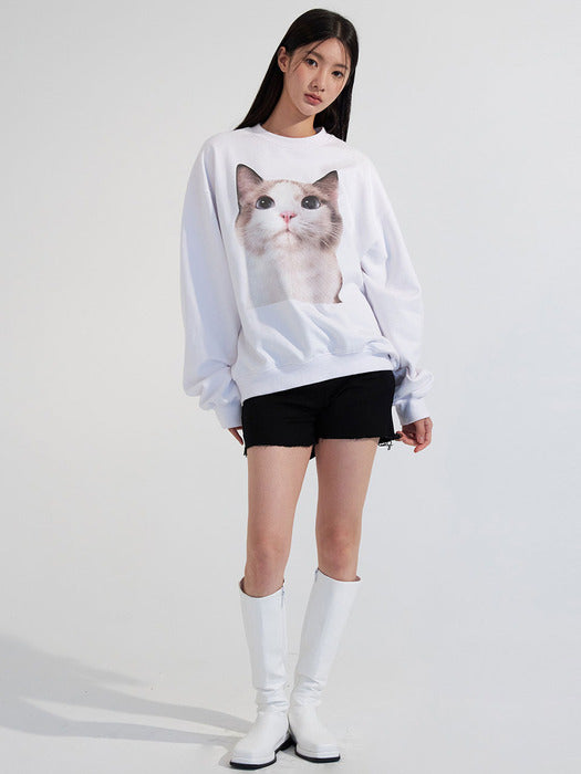 ETRE AU SOMMET No.2 Cat Face Sweatshirt