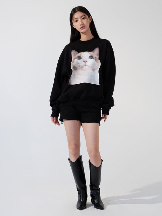 ETRE AU SOMMET No.2 Cat Face Sweatshirt