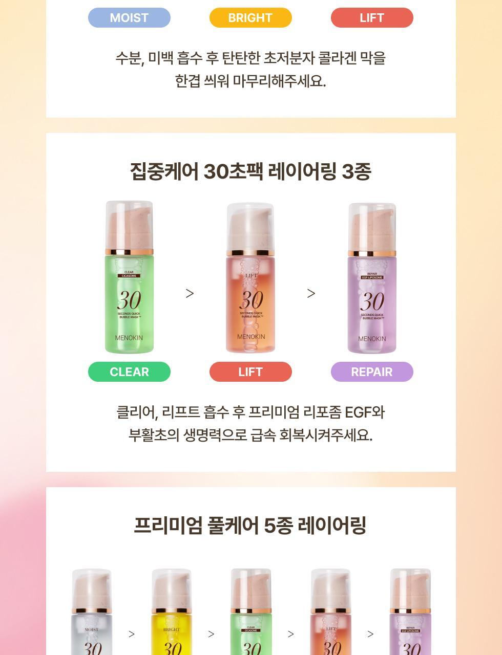 MENOKIN - 30 Seconds Quick Bubble Mask (+ Pack Brush)