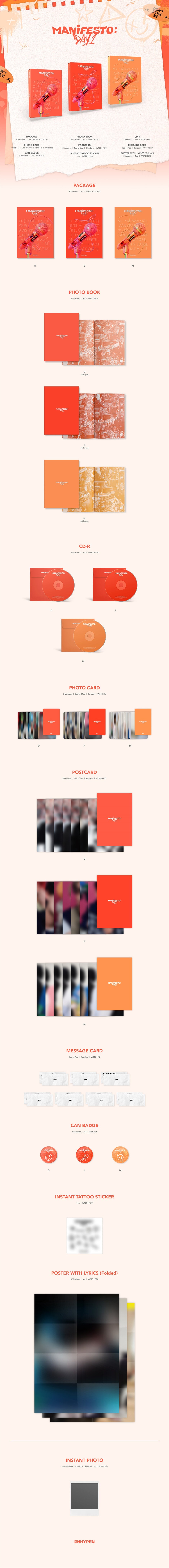 ENHYPEN - MANIFESTO : DAY 1 (3rd Mini Album)