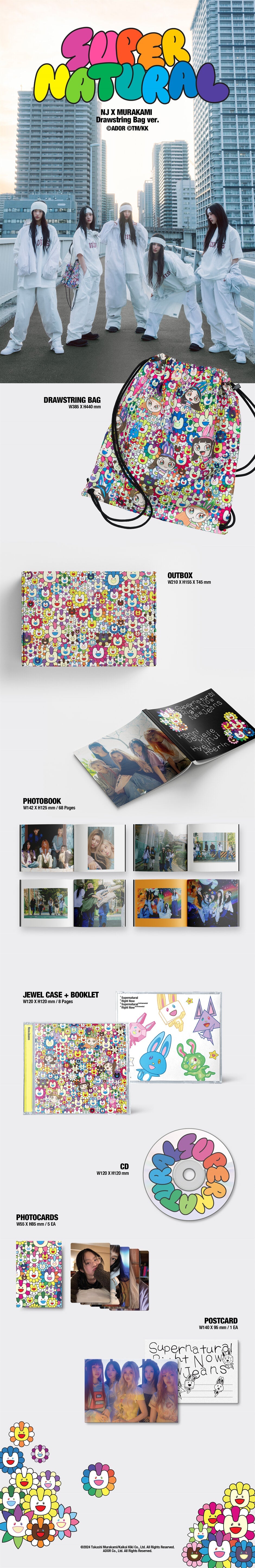 NewJeans - Supernatural (Japan Double Single Album) NJ X MURAKAMI Drawstring Bag Ver.