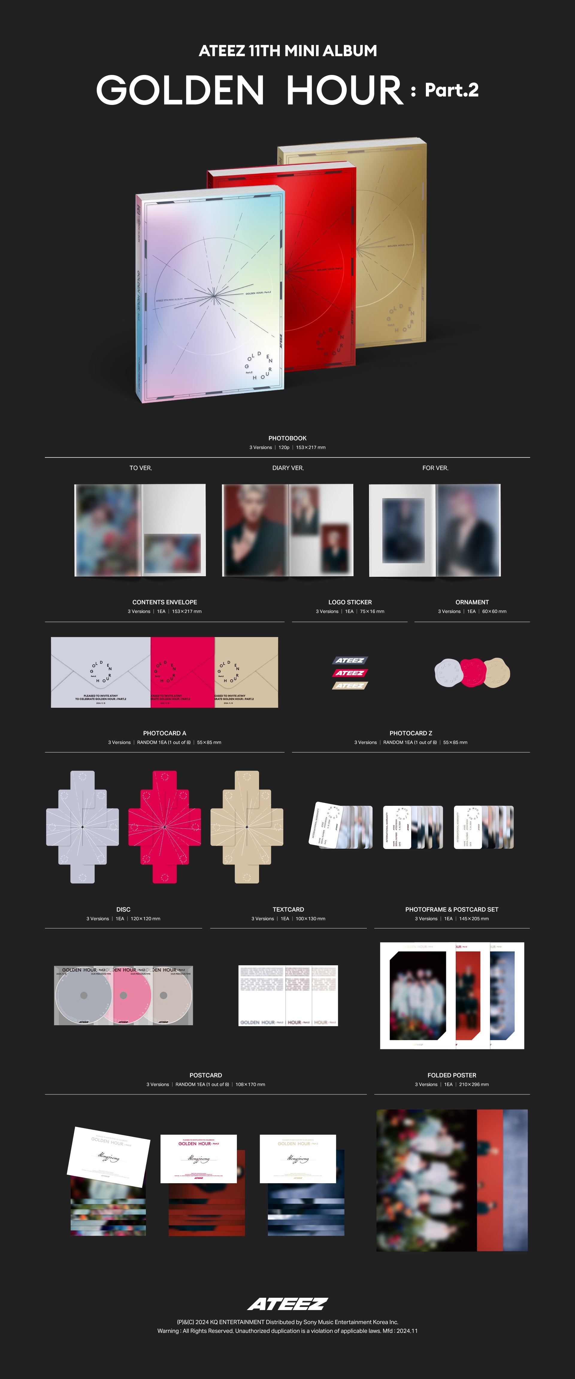 ATEEZ - GOLDEN HOUR : Part.2 (11th Mini Album)