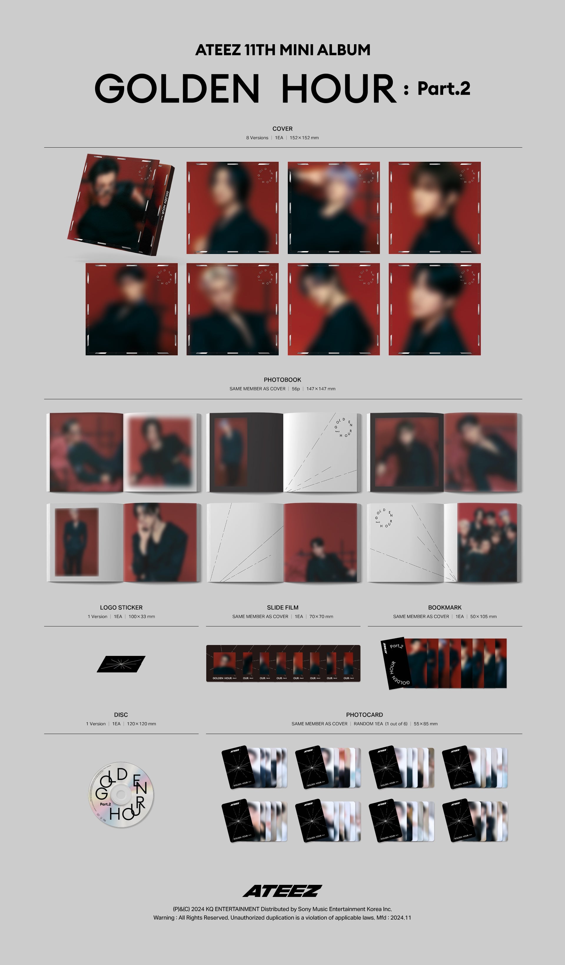 ATEEZ - GOLDEN HOUR : Part.2 (11th Mini Album) Digipack Ver.