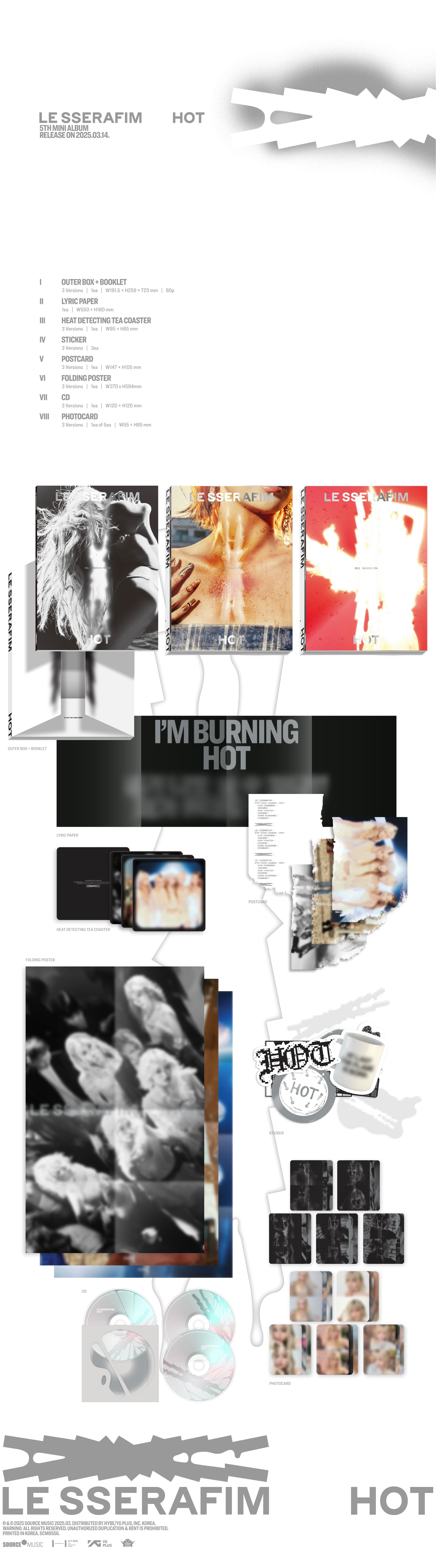 LE SSERAFIM - HOT (5th Mini Album)