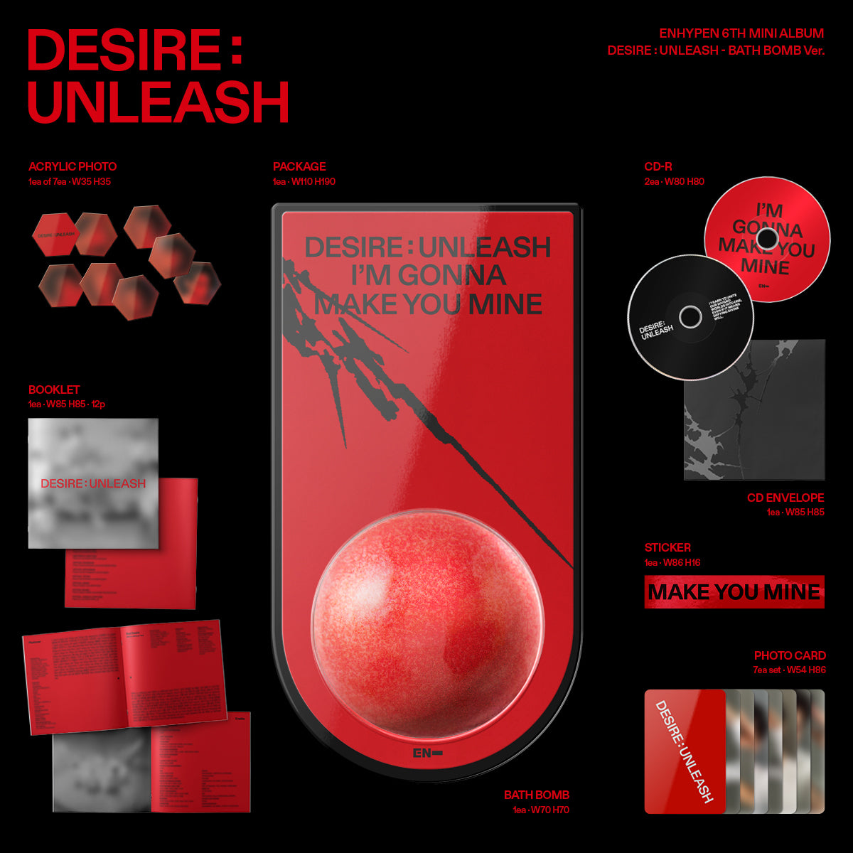 ENHYPEN - DESIRE : UNLEASH (6th Mini Album) BATH BOMB Ver.