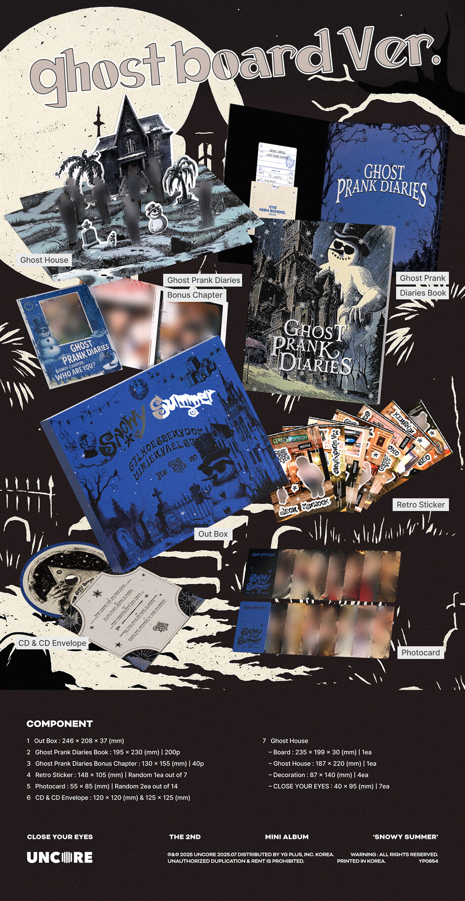 CLOSE YOUR EYES - Snowy Summer (2nd Mini Album) Ghost Board Ver.