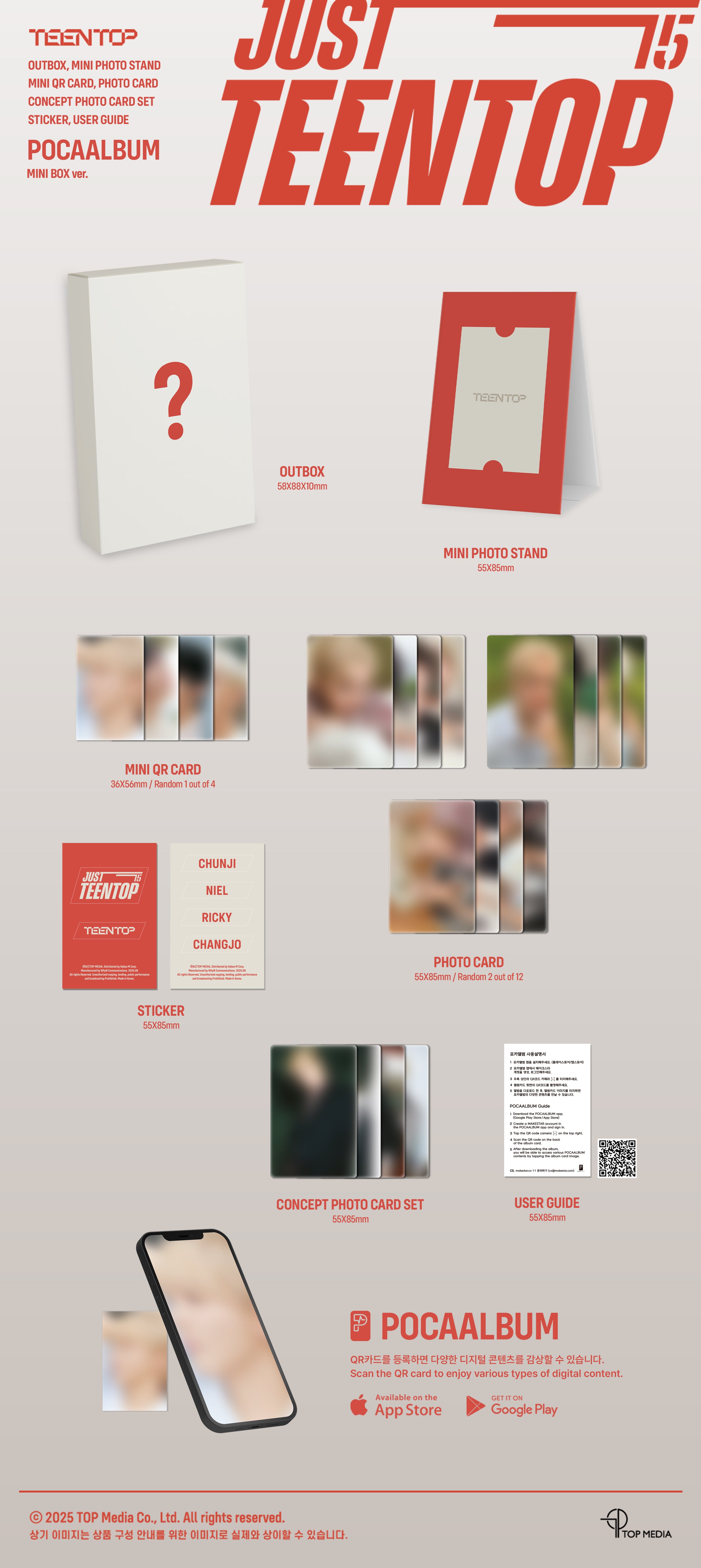 TEEN TOP - Just 15, Just Teen Top (15th Anniversary Album) MINI BOX Ver. (POCAALBUM)