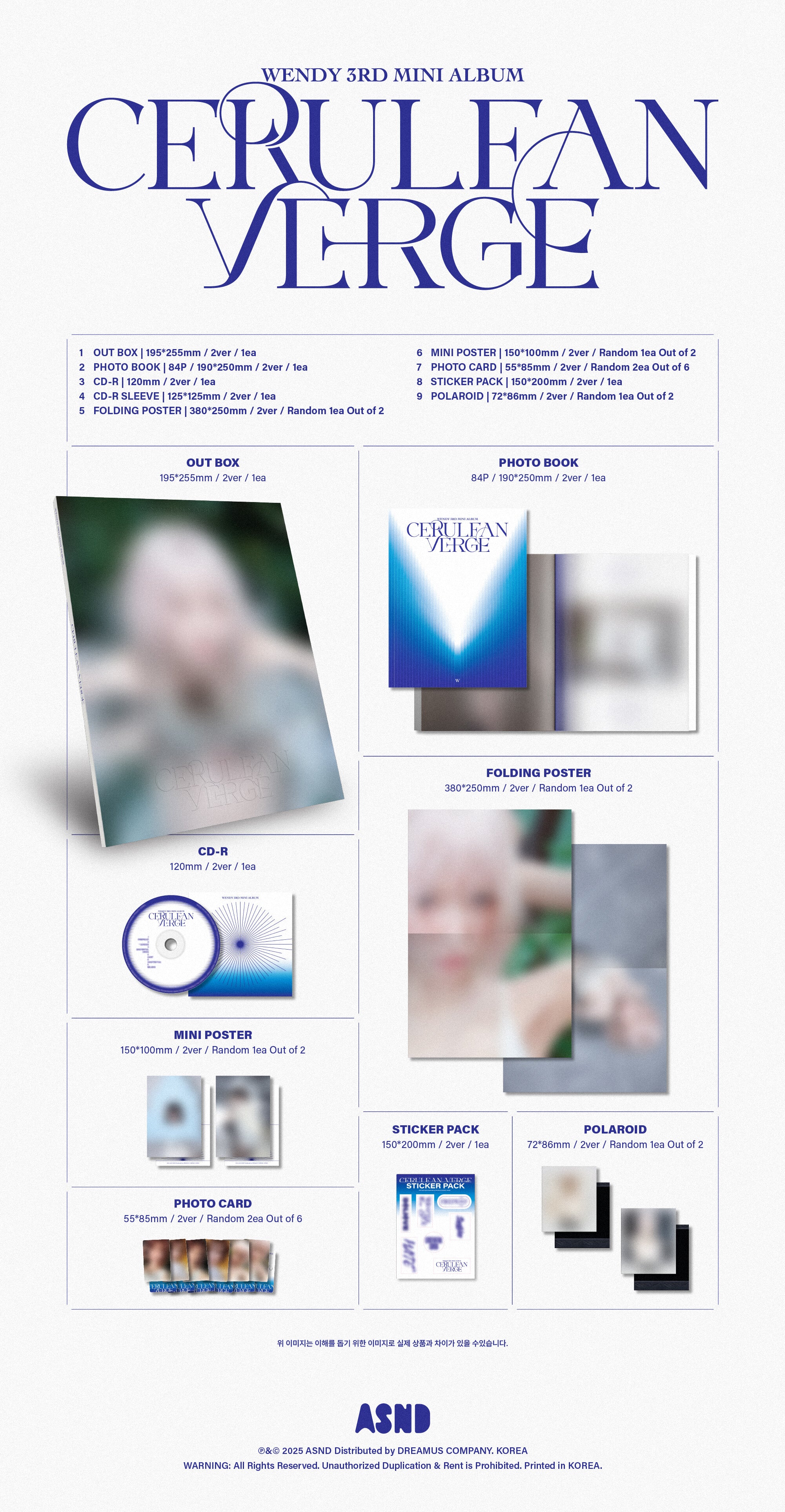 WENDY - Cerulean Verge (3rd Mini Album) Photobook Ver.