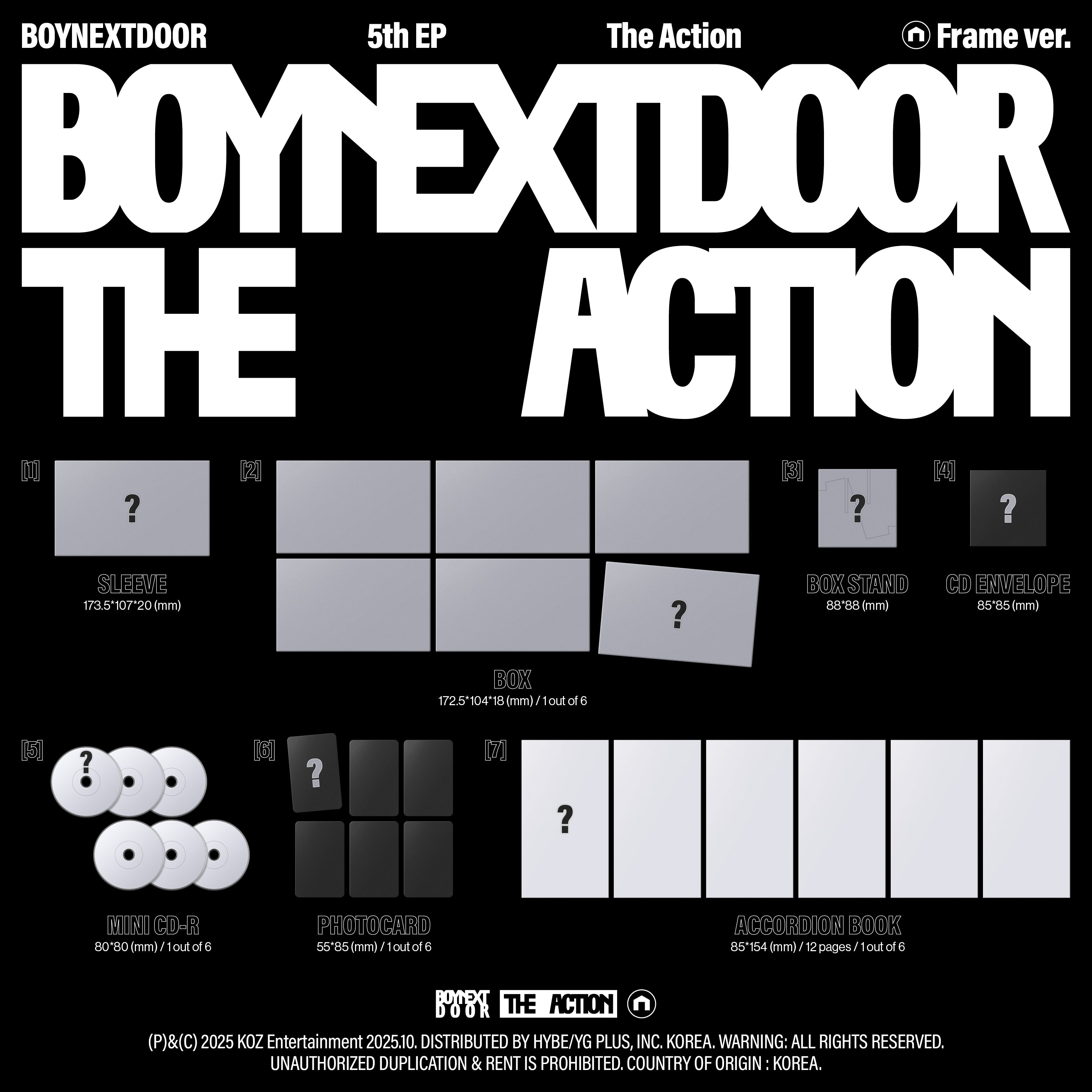 BOYNEXTDOOR - The Action (5th EP Album) (Frame Ver. / Random Ver.)