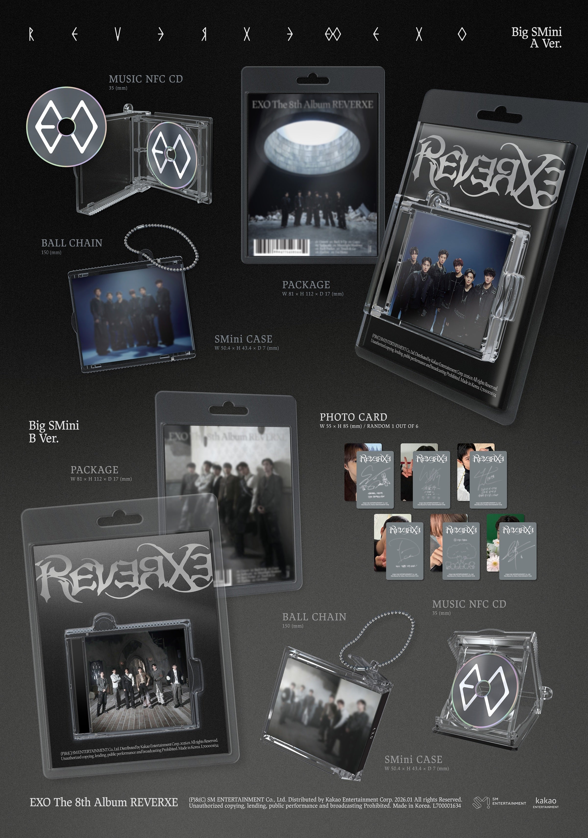 EXO - 8th Album *REVERXE* (Big SMini Ver. | Random Version)
