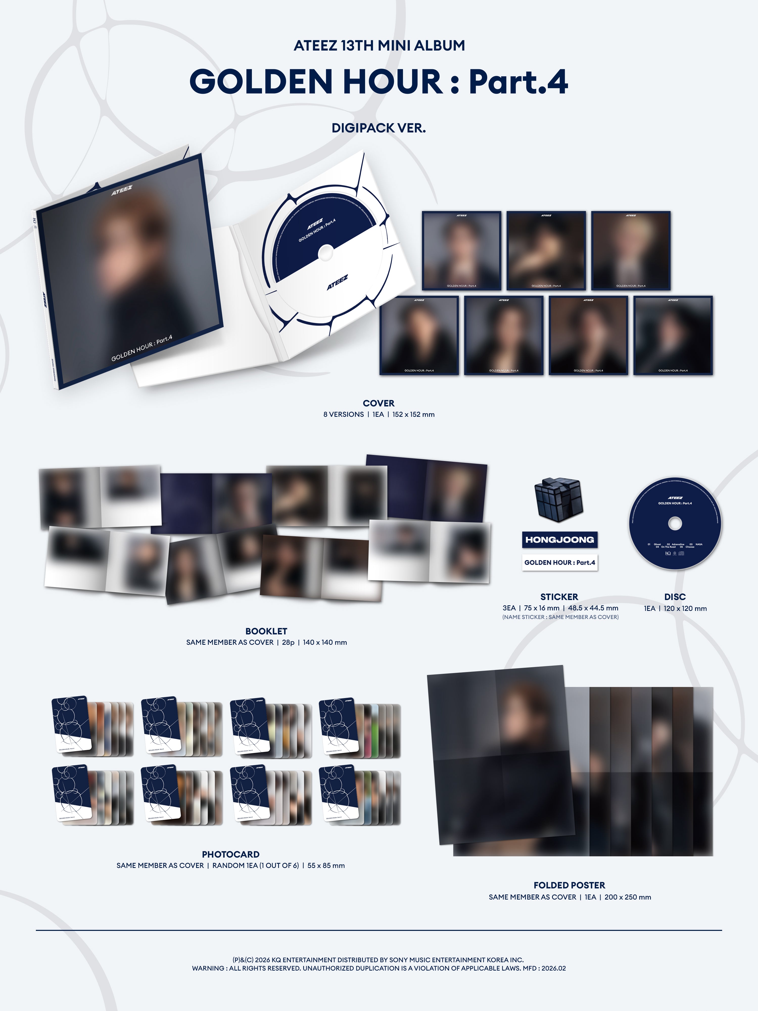 ATEEZ - 13th Mini Album GOLDEN HOUR : Part.4 (DIGIPACK VER.)