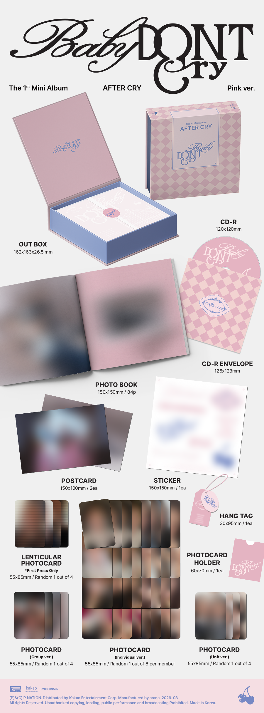 Baby DONT Cry - 1st Mini Album AFTER CRY