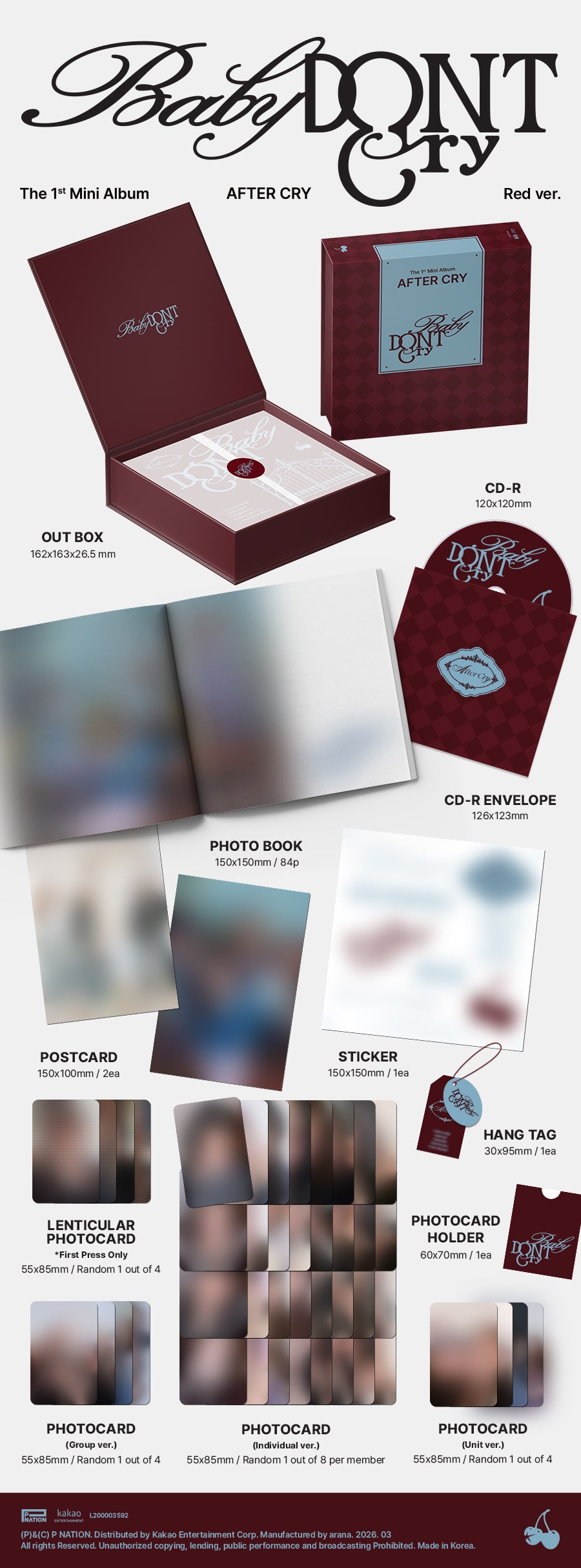 Baby DONT Cry - 1st Mini Album AFTER CRY