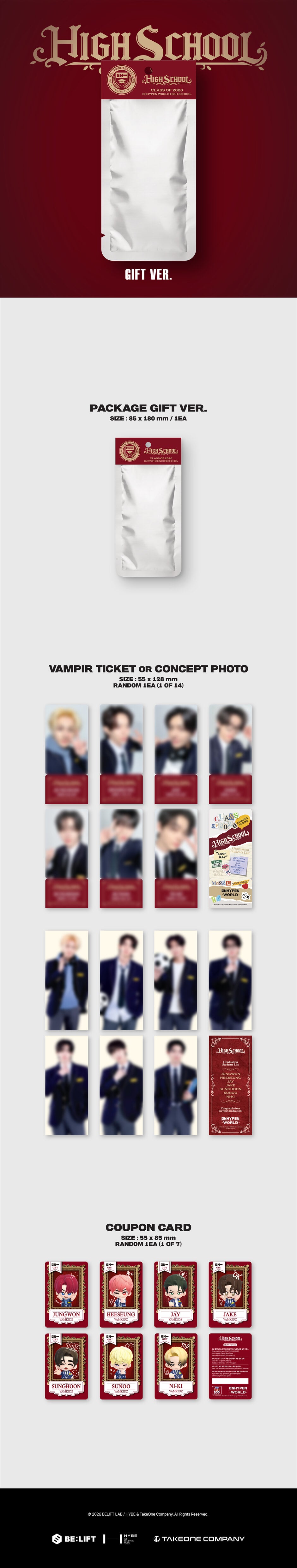 ENHYPEN - World Coupon Card Collection (High School) Gift Ver.