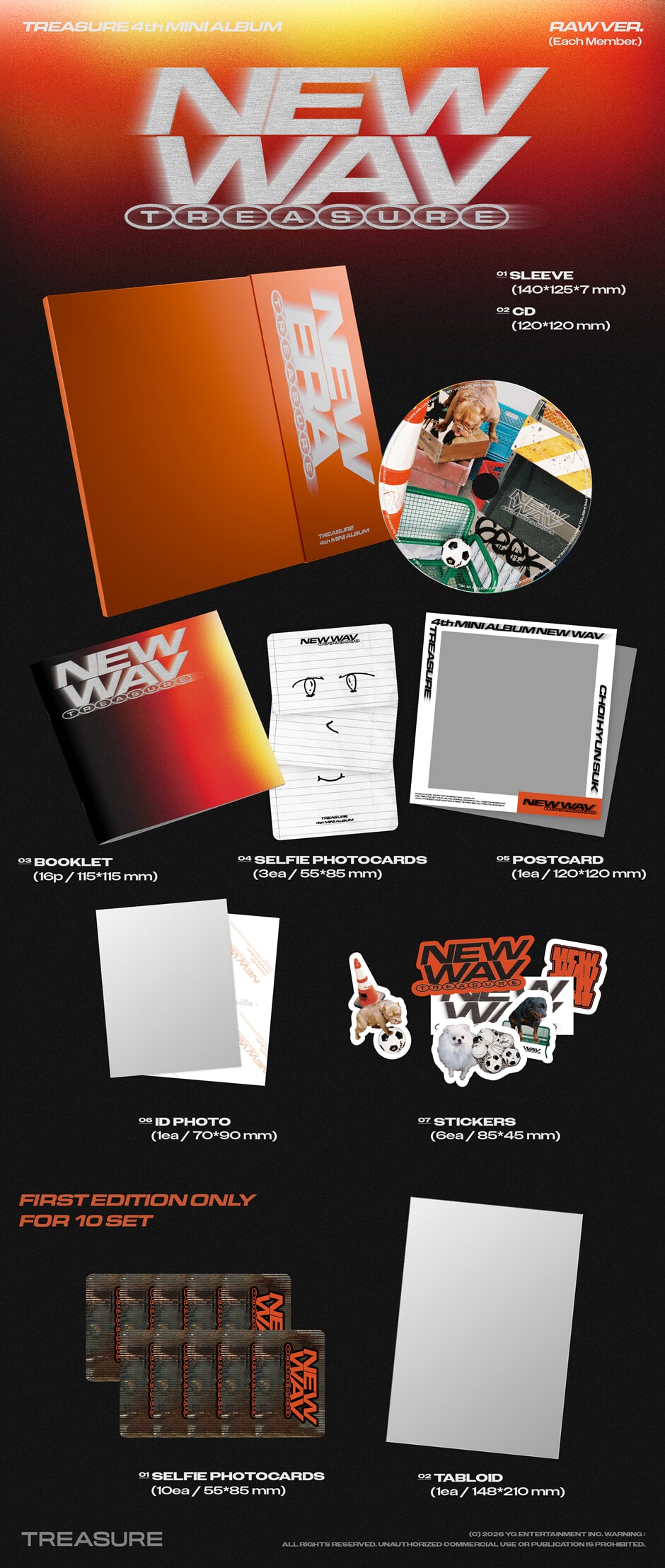TREASURE - NEW WAV (4th Mini Album) Raw Ver. (Random Ver.)