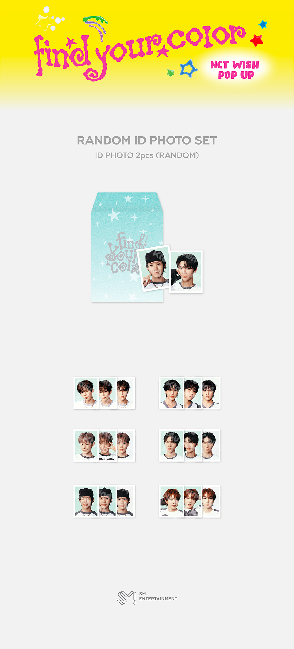 NCT WISH - FIND YOUR COLOR Random ID Photo Set