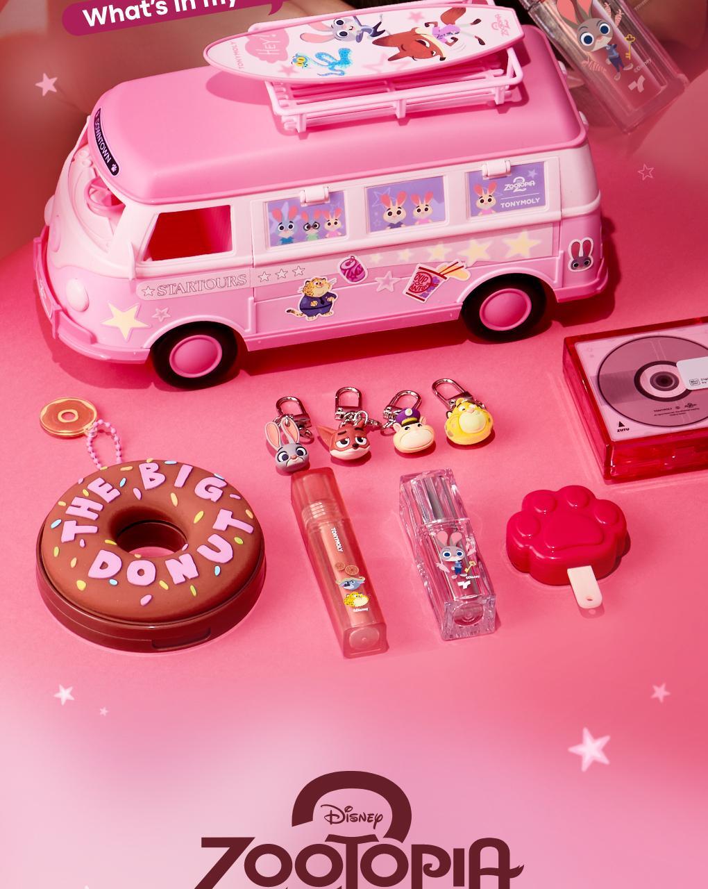 TONYMOLY - MAKE UP BUS Set (Zootopia Edition | Includes Cushion, Lip, Cheek & Eyeshadow)