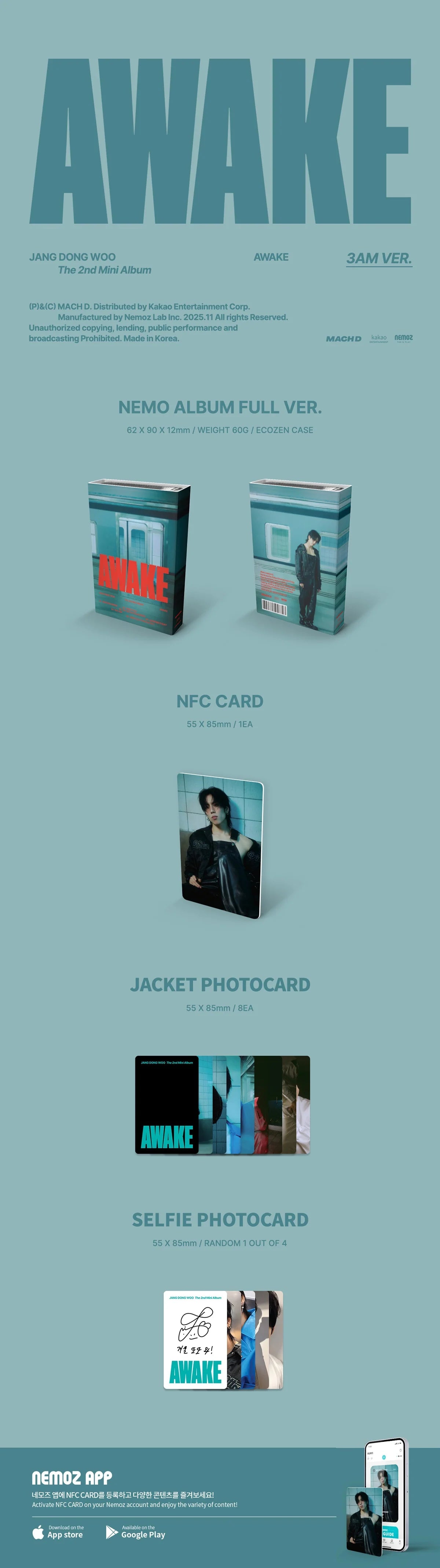 JANG DONG WOO - 2nd Mini Album *AWAKE* (3AM Ver.)