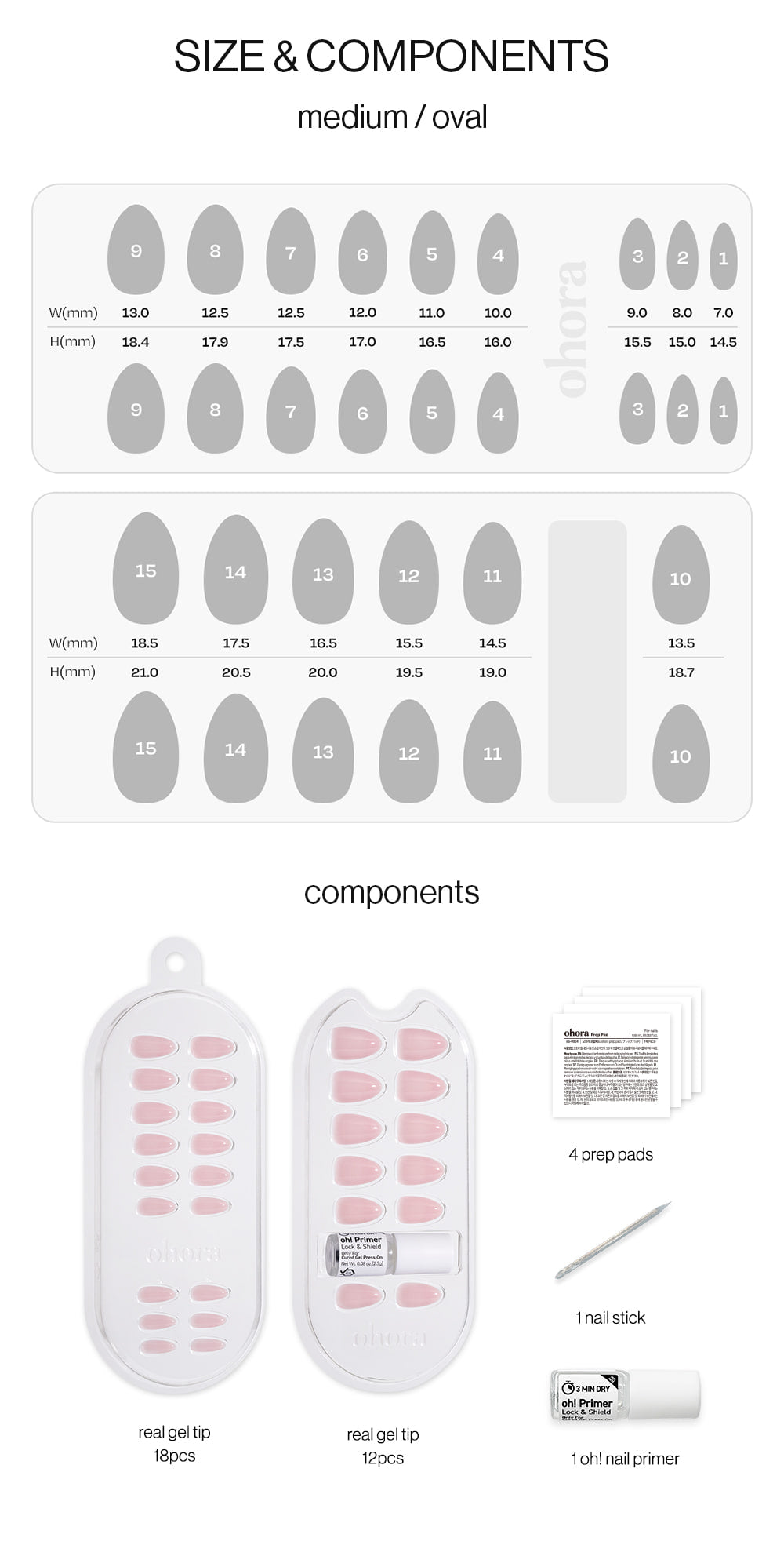 ohora - Cured Gel Press-On Nails (Medium Oval)
