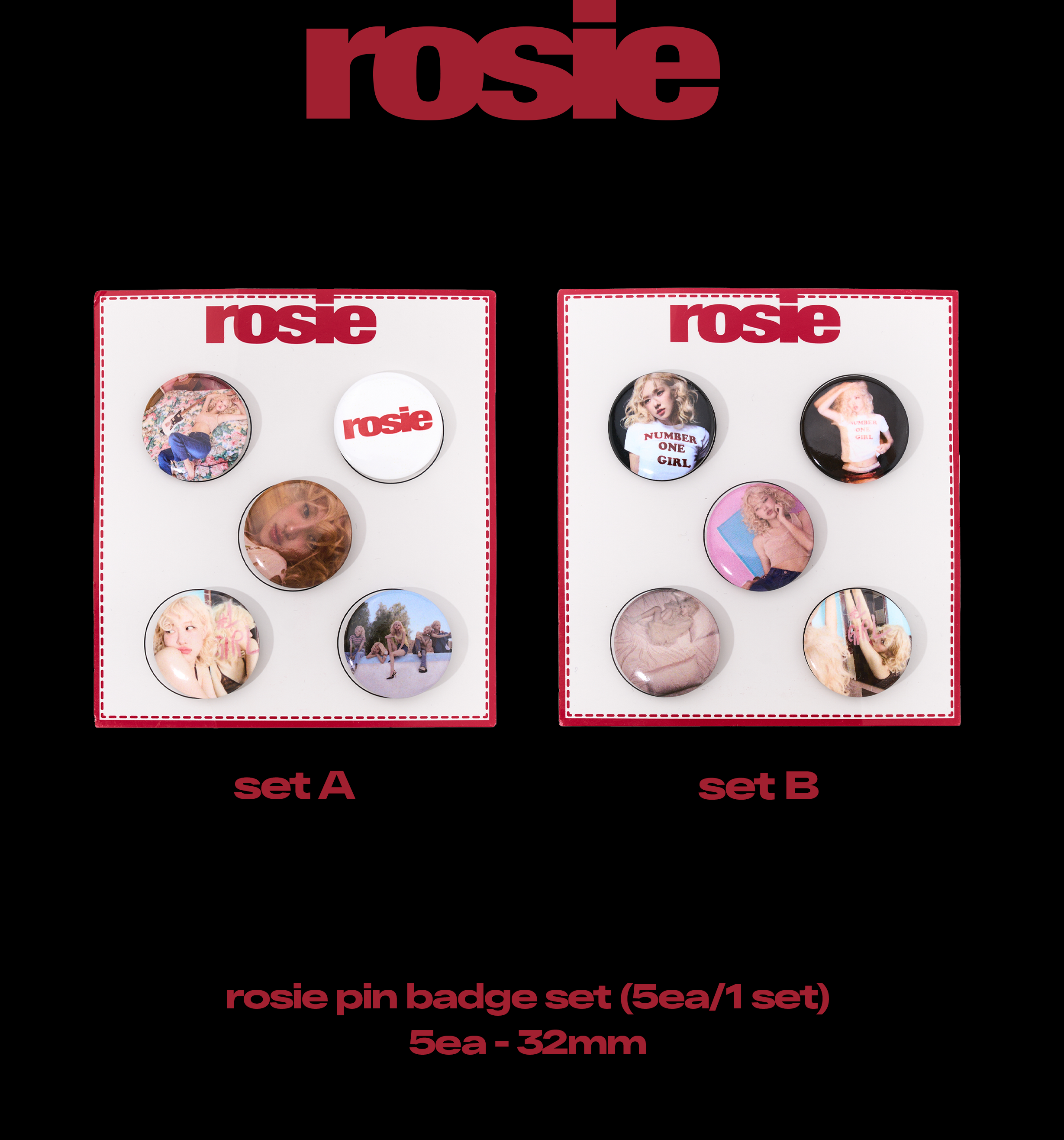 ROSÉ - ROSIE Pin Button Set