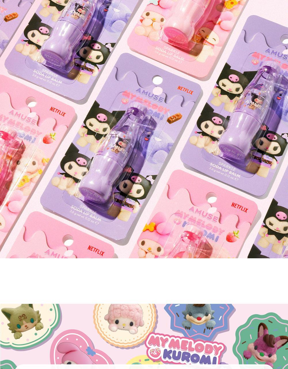 AMUSE Sparkle Soda Lip Balm (My Melody & Kuromi Special Edition)
