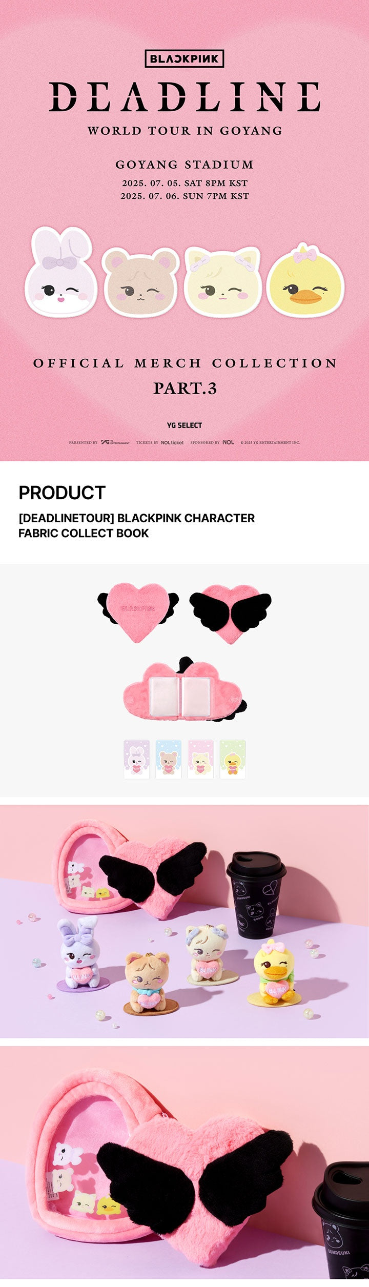 BLACKPINK - DEADLINE TOUR Character Fabric Collect Book