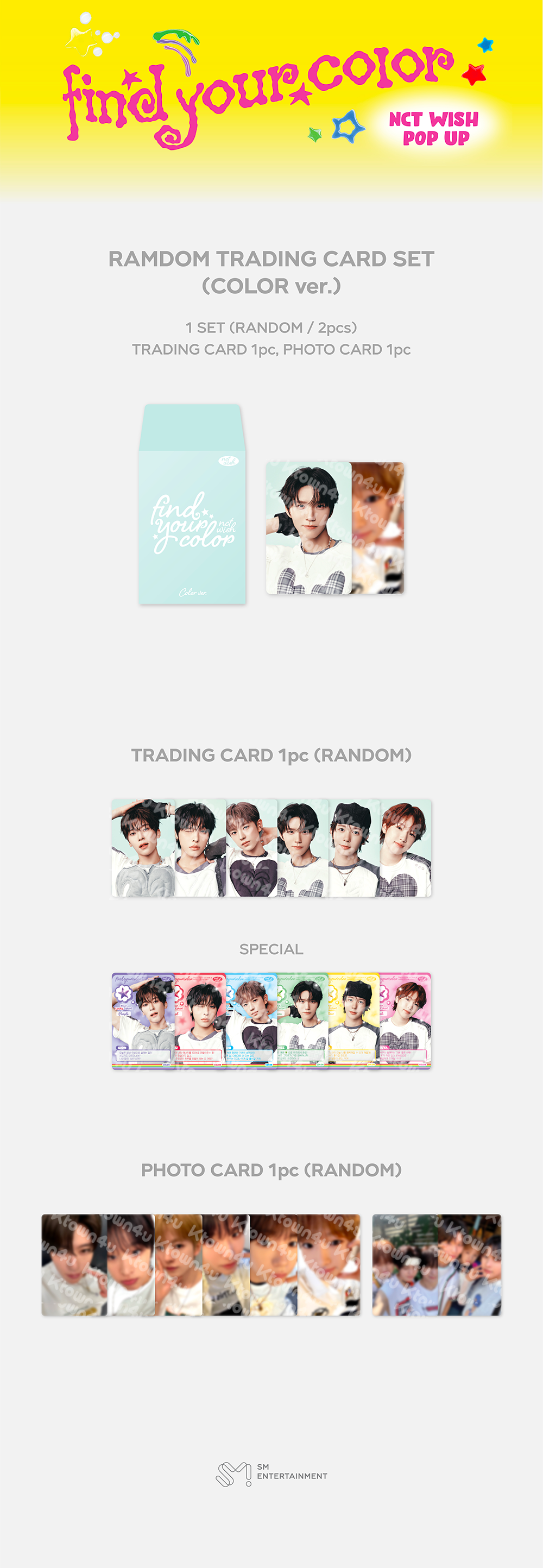 NCT WISH - FIND YOUR COLOR Random Trading Card Set