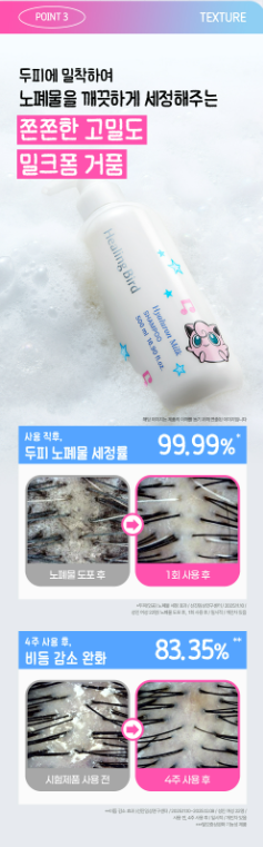Healing Bird - Hyaluron Milk Hair Shampoo 500ml + Jigglypuff Hair Clip (2P) (Pokémon Collaboration)