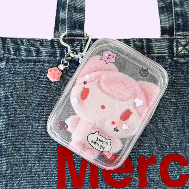 OGUDUCKOO - 15cm Doll Pouch Keyring Set - Grumpy Cat