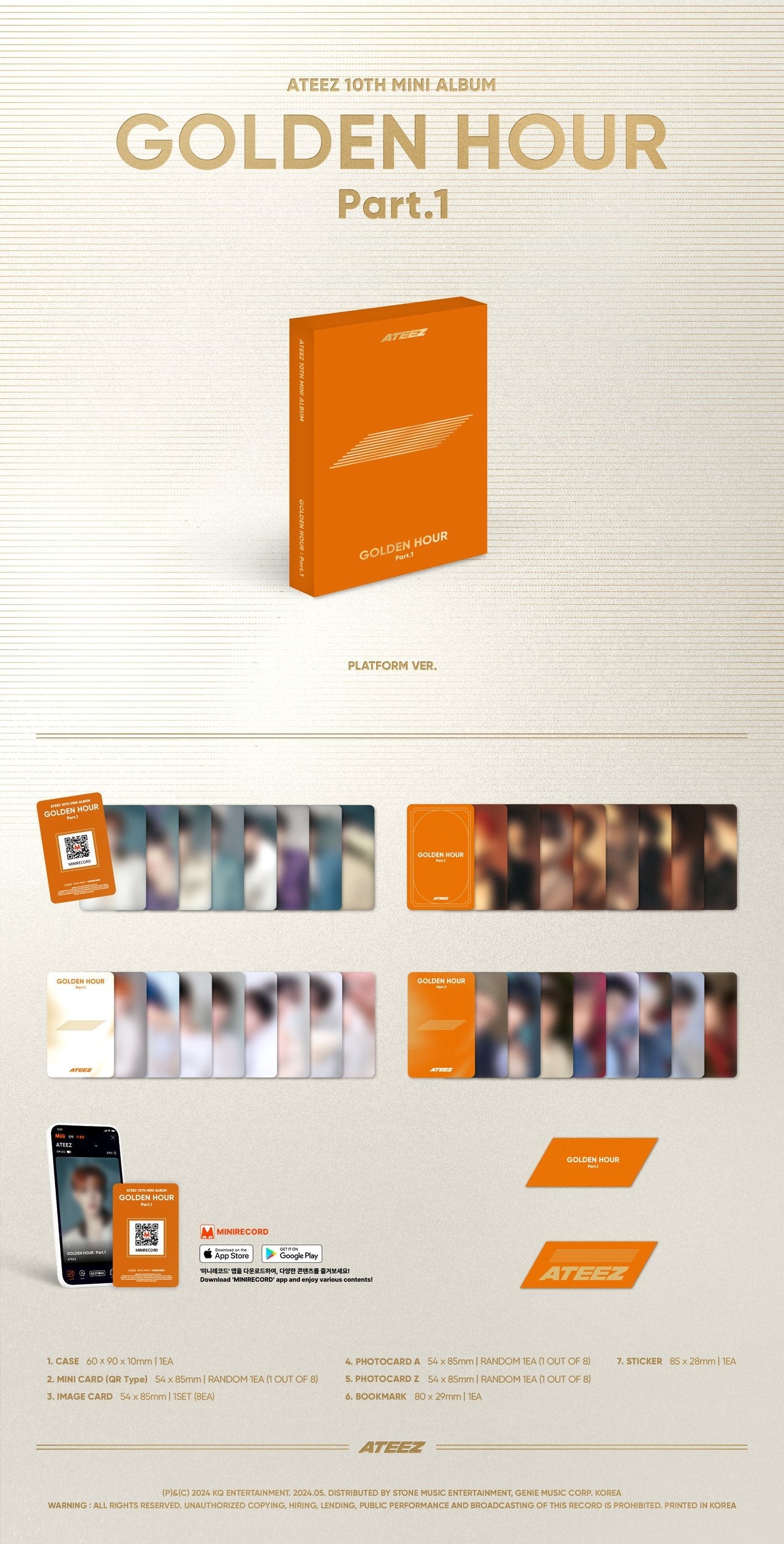 ATEEZ - GOLDEN HOUR : Part.1 (10th Mini Album) Platform Ver.