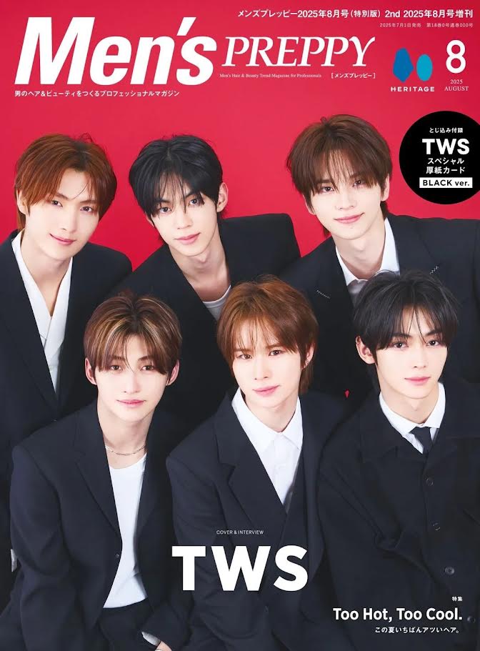 MEN'S PREPPY Japan Magazine 2025.08 (Cover: TWS) - BLACK VER.