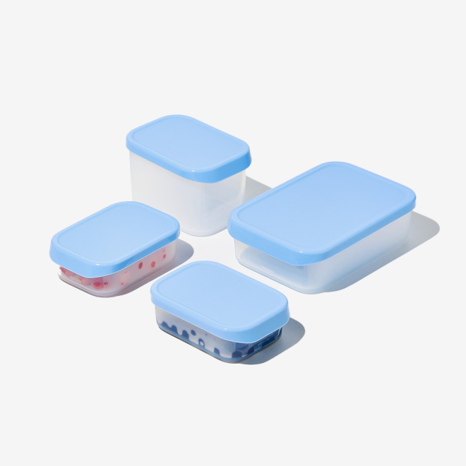 Sillymann - Iceway Silicone Freezer Container (4pcs Set) - Ice Blue