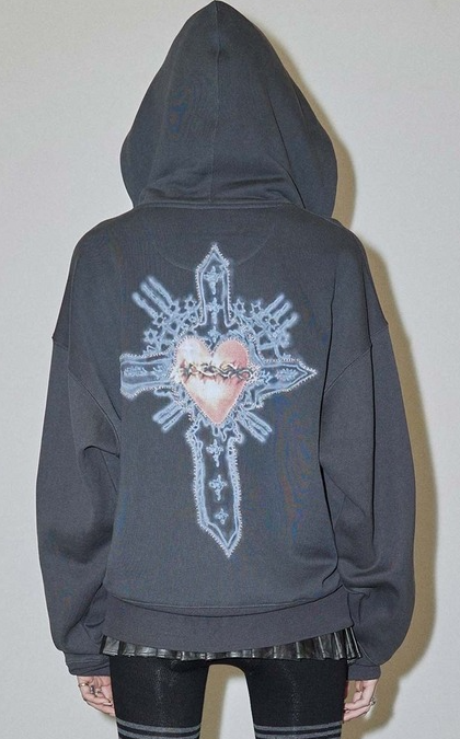 SCULPTOR - Beaded Saint Hoodie Zip-Up (aespa NINGNING Wear) - NUMI SCULPTOR - Beaded Saint Hoodie Zip-Up (aespa NINGNING Wear) - NUMI