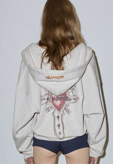 SCULPTOR - Beaded Saint Hoodie Zip-Up (aespa NINGNING Wear) - NUMI SCULPTOR - Beaded Saint Hoodie Zip-Up (aespa NINGNING Wear) - NUMI